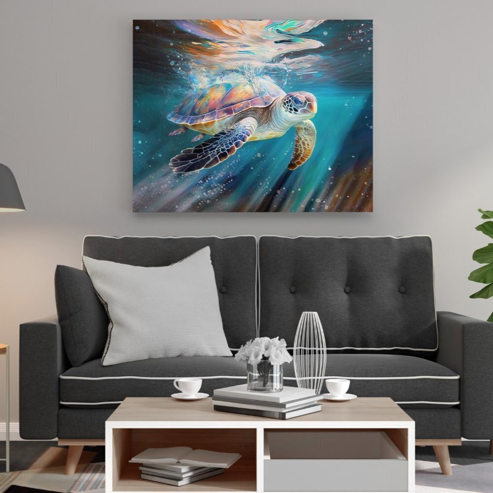 20x30 Sea Turtle Watercolor‎ Oil Painting Wall Art Print